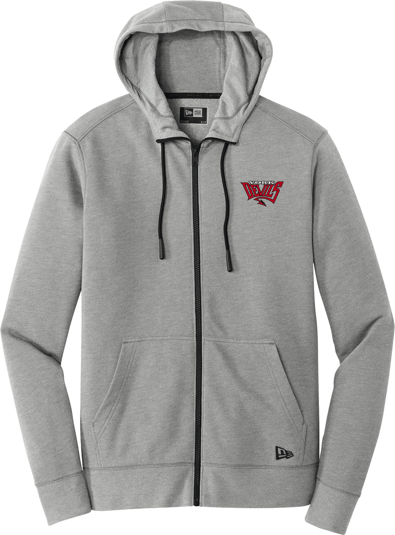 York Devils New Era Tri-Blend Fleece Full-Zip Hoodie